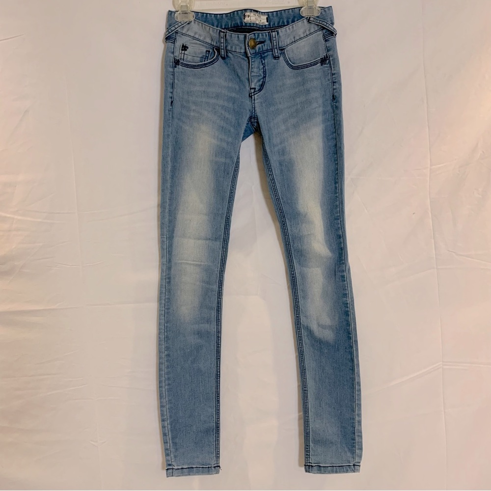Free People FP low rise skinny jeans light blue
